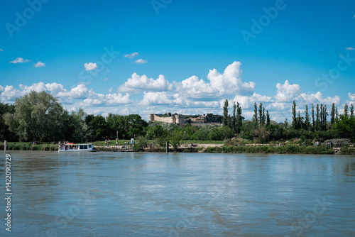 castle of villeneuve on the other side of the river rhone