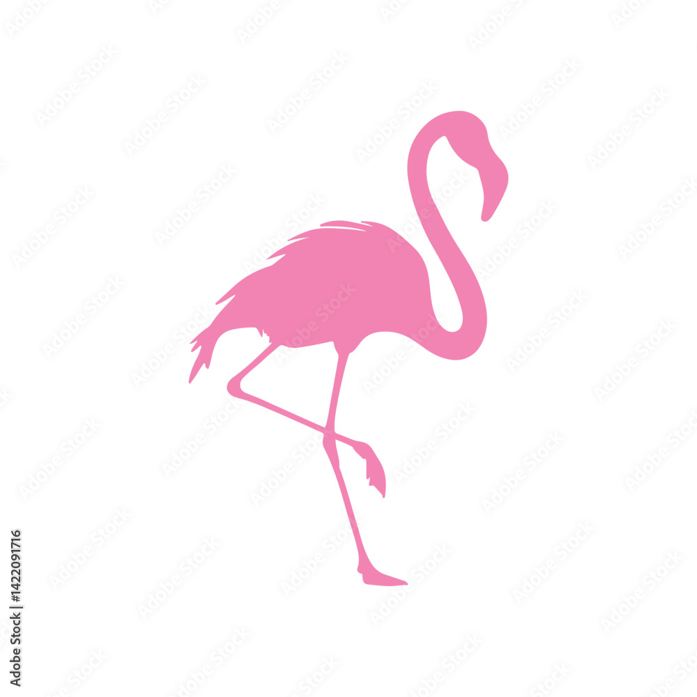 Fototapeta premium Flamingo silhouette icon. Exotic bird