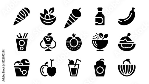 Culinary Delights: An array of visually appealing food illustrations, showcasing an assortment of fresh and nutritious ingredients, perfect for menus, recipes, or any culinary project.