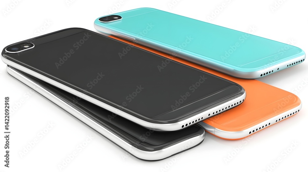 Mobile phone case collection digital display flat design minimalist style side view Mobile phone case collection digital display flat design minimalist style side view