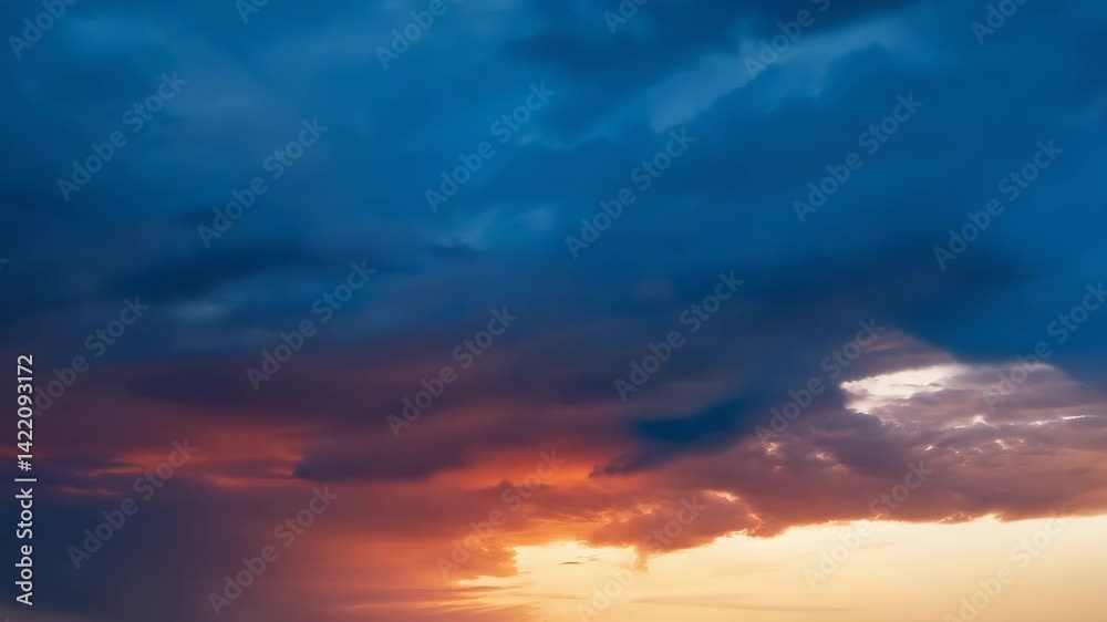 A beautiful sunset paints the cloudy sky with hues of red, orange, and yellow light A beautiful sunset paints the cloudy sky with hues of red, orange, and yellow light