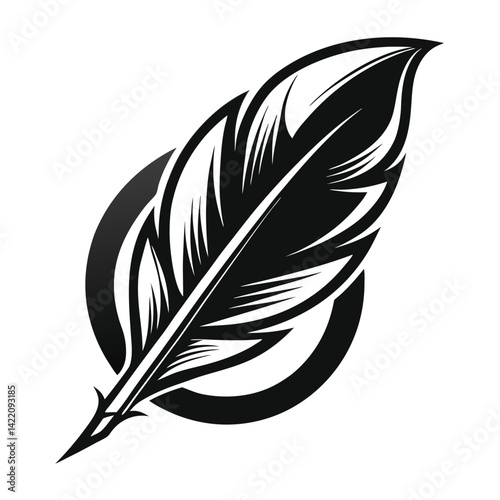 Elegant Black and White Feather Illustrations,
Hand-Drawn Feather Designs in Black and White,
Stylized Feather Clipart Collection.