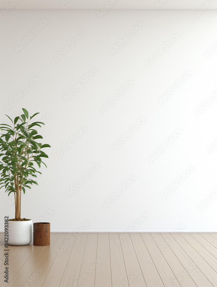 Fototapeta premium empty room with plant