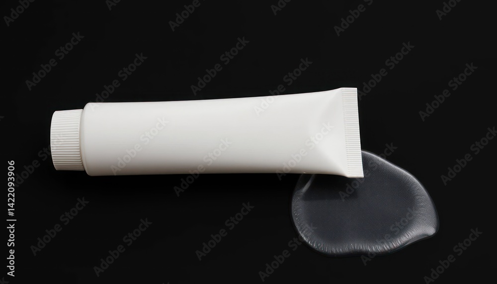 White tube of product with a drop White tube of product with a drop