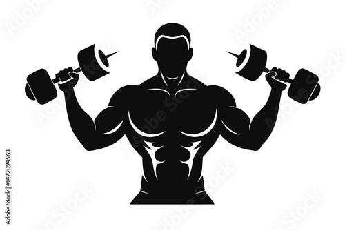 gym man silhouette black vector
