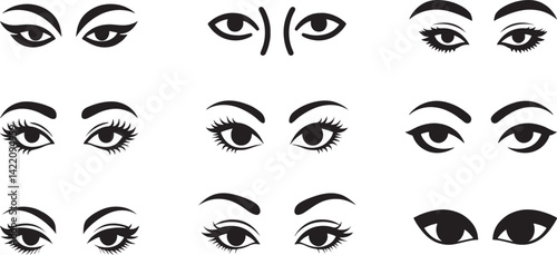 Eye icon bundle vector illustration