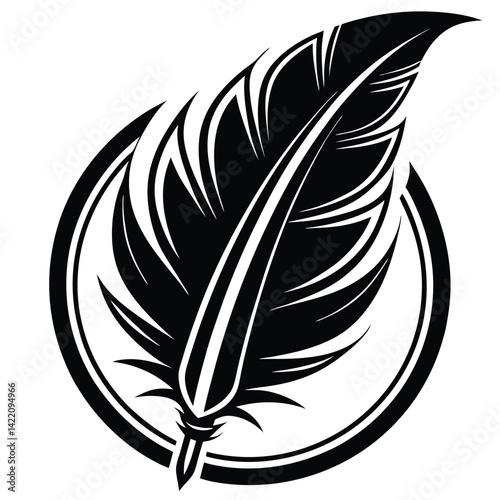 Elegant Black and White Feather Illustrations,
Hand-Drawn Feather Designs in Black and White,
Stylized Feather Clipart Collection.