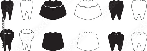 Teeth icon bundle vector illustration