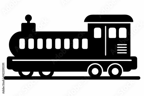 Train Black Silhouette Vector Illustration
