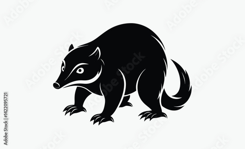 Mole silhouette, Burrowing animal vector, Small mammal icon, Wildlife illustration design
