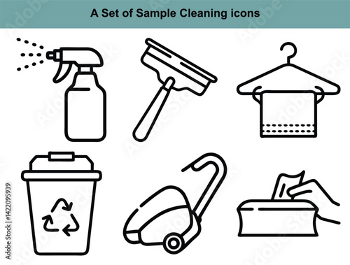 a set of sample cleaning icons