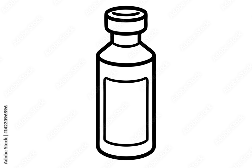 Vaccine Vial Line Art Vector Illustration Vaccine Vial Line Art Vector Illustration