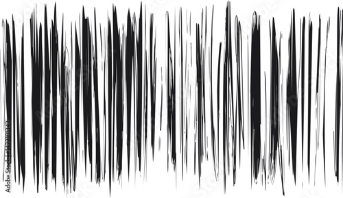 Abstract black and white vertical brushstrokes. Vector illustration