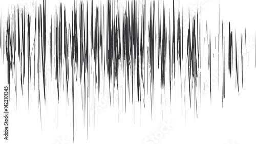 Dynamic black lines vertically scattered, abstract art. Vector illustration