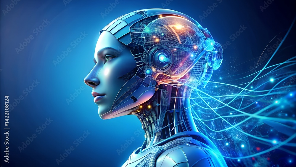 Generative AI Image of Female Robot Side View with Futuristic Design
Generative AI Image of Female Robot Side View with Futuristic Design