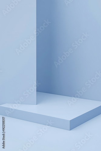 Wallpaper Mural minimalist pale blue geometric platforms Torontodigital.ca