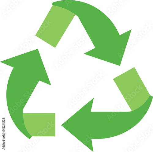 recycle symbol on white background