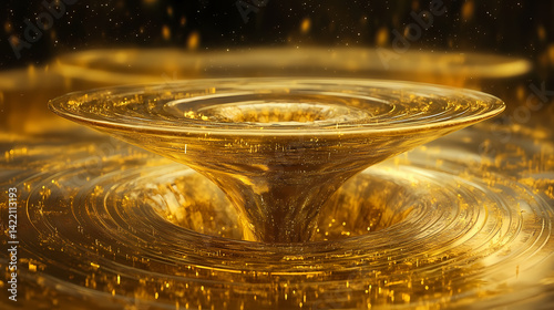 Obraz na płótnie Golden warp hole funnel: where food transcends reality. Gilded Warp. Illustration w salonie