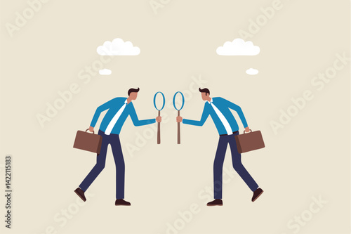Wallpaper Mural Staff conflict or employee argument, fighting for job promotion or jealousy colleague concept, angry coworker fighting by pulling golden crown metaphor of job promotion position. Torontodigital.ca