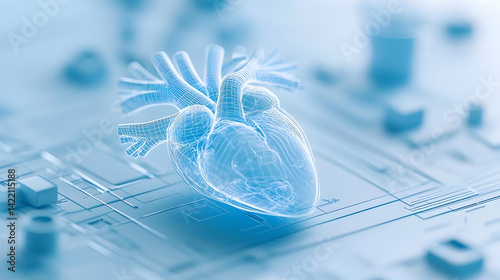 Digital Heart Model on Circuit Board: Futuristic Medical Technology