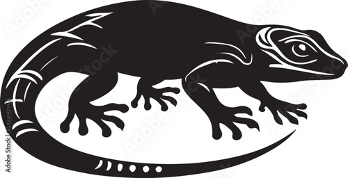 Wallpaper Mural Lizard silhouette, vector image. Torontodigital.ca