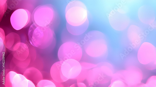 Abstract Pink And Blue Bokeh Lights Background