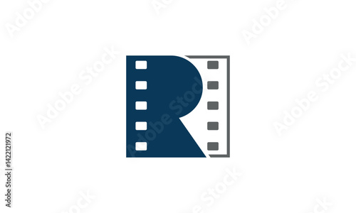 a graphic image with a cliche R theme, on a white background. vector graphic base.