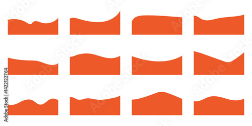 Website Dividers with Drops, Waves and Geometric Shapes. Abstract Design Elements for Top and Bottom 
 border on Website and App. Website border drip shape section vector