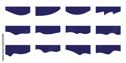 Website Dividers with Drops, Waves and Geometric Shapes. Abstract Design Elements for Top and Bottom 
 border on Website and App. Website border drip shape section vector