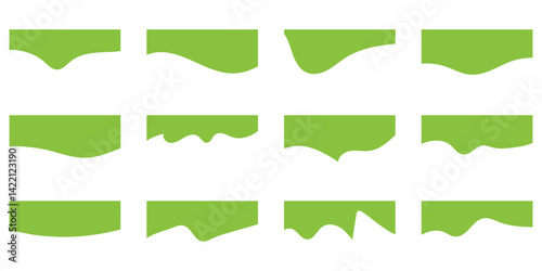 Website Dividers with Drops, Waves and Geometric Shapes. Abstract Design Elements for Top and Bottom 
 border on Website and App. Website border drip shape section vector