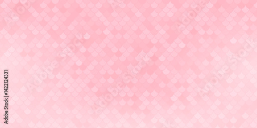 Vector snake pattern. Pink dragon scale. Fish texture. Pink skin background of reptile mermaid lizard. Oriental monster skin print.