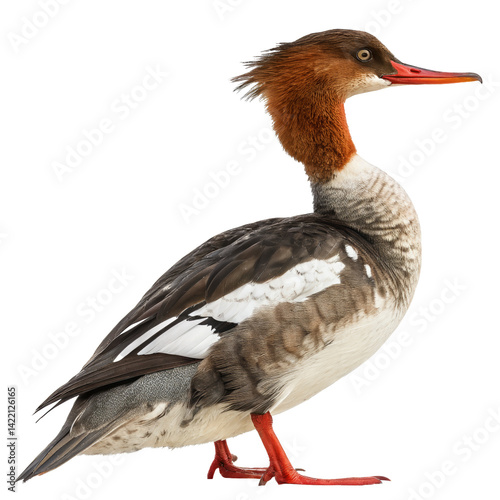 red breasted merganser PNG, transparent background