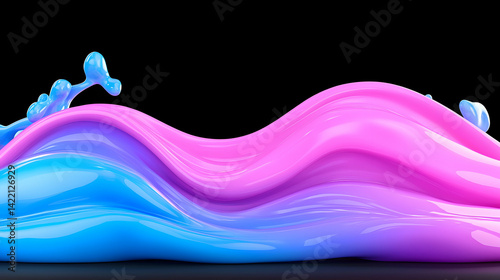 Abstract Pink And Blue Liquid Wave Splash