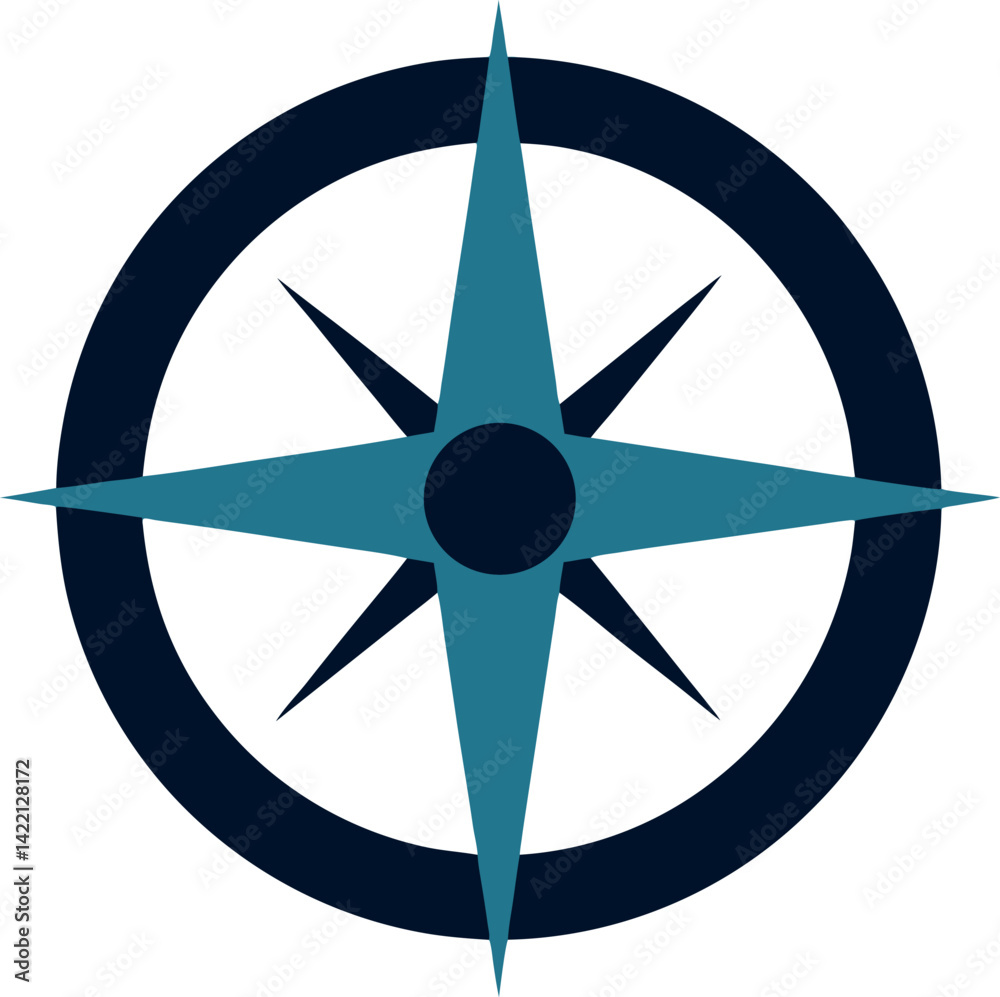 compass on a white background