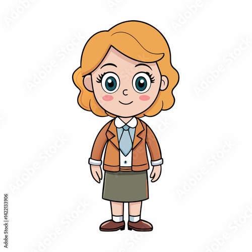 cute teacher vector illustration white background