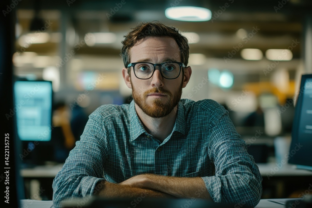 Obraz premium A small business analyst discovers a flaw in the companys data system that could allow hackers to manipulate sales data, and must race against time to fix the issue.