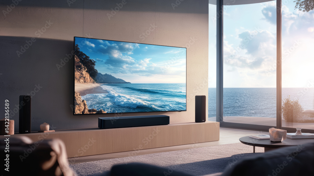 Fototapeta premium Smart TV 3D rendering scene