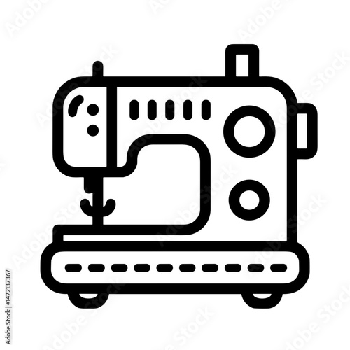 Icon - Sewing Machine in Black and White (Sewing Machine Day)