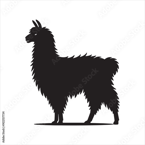 Funny Llama Silhouette – Playful Llama Illustration for Decor