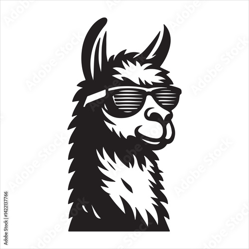 Llama with Sunglasses Vector