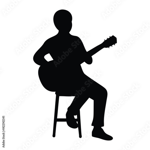 silhouette of a man with guitar