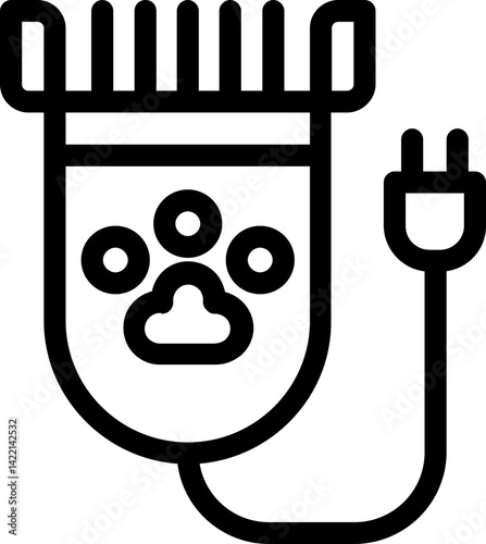 Pet animal shaving trimmer machine vector illustration icon