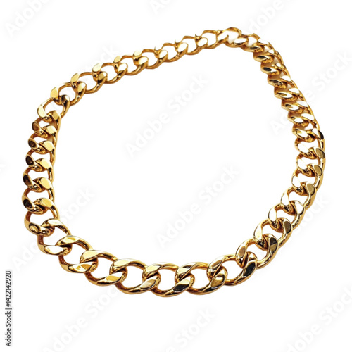 Shiny gold curb chain bracelet luxurious jewelry accessory