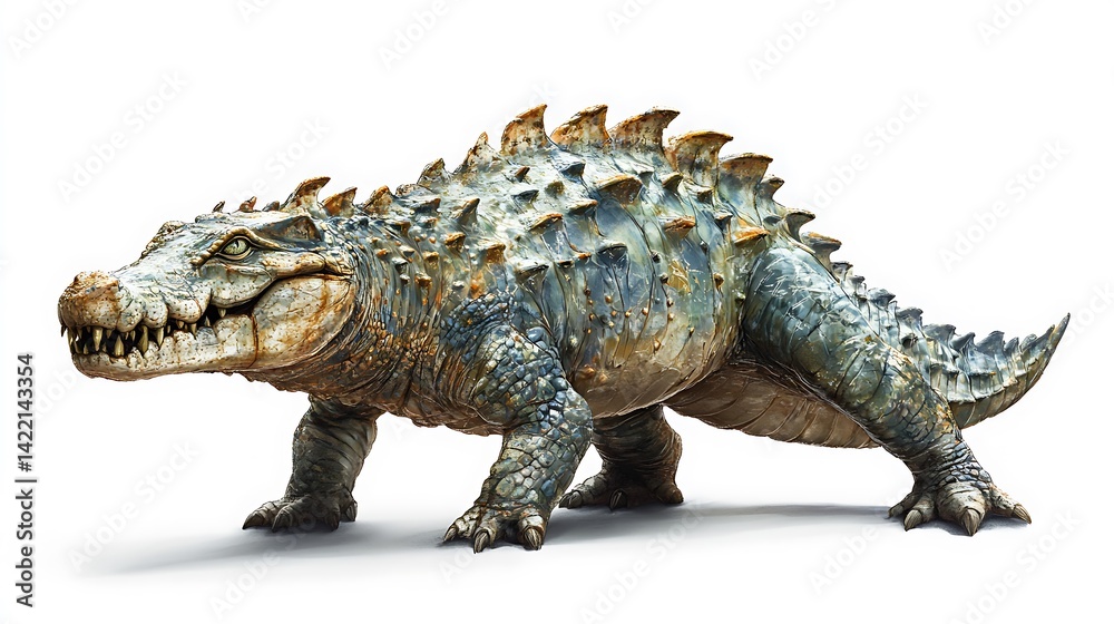 Obraz premium Prehistoric Crocodile with 3D Render.