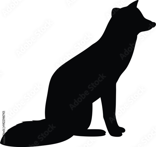 Polar fox silhouette, badger, vixens