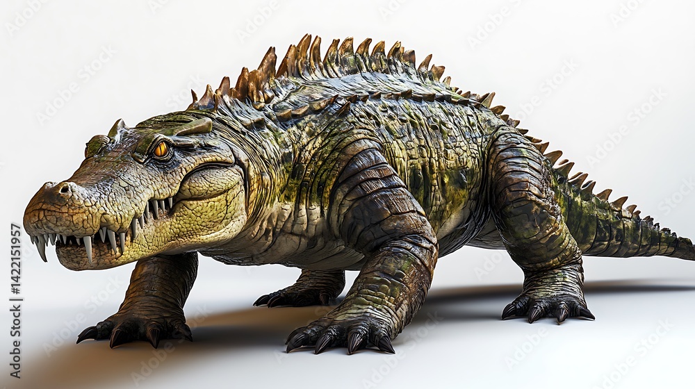Giant Crocodile with 3D Render, and White BG. Giant Crocodile with 3D Render, and White BG.
