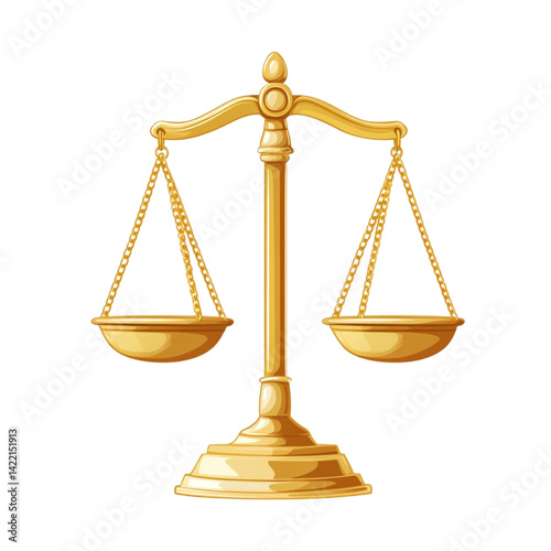 Golden scales of justice symbol of law and balance