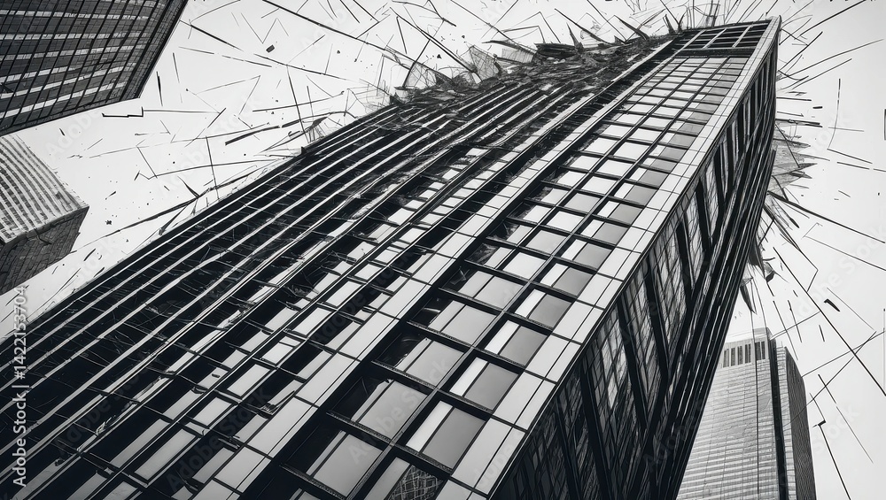 Fototapeta premium Urban skyscraper, abstract lines