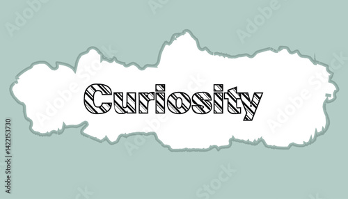 Curiosity text on a sticky note vector illustration design background