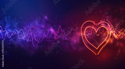 heart love shape symbol with abstract backround